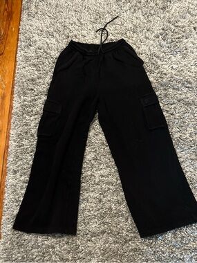 PINK Victoria's Secret Black Cargo Track Pants
